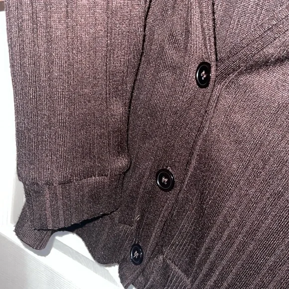 Women's Brown Ribbed Sweater - Picture 3 of 3